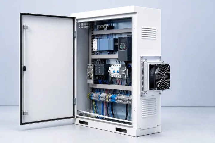 Quadro elettrico industriale con modulo di raffreddamento termoelettrico integrato
