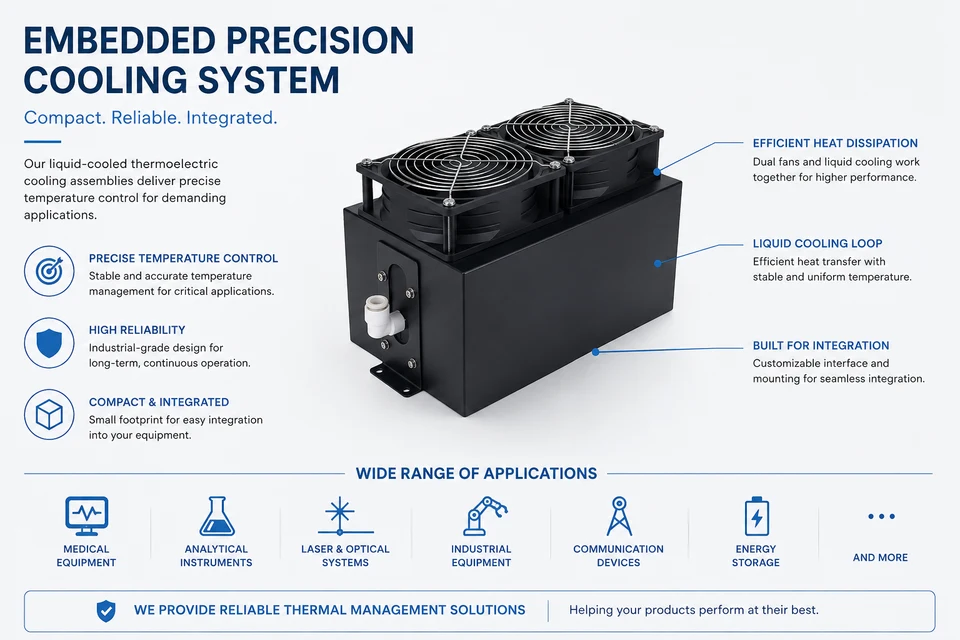 Embedded precision cooling system using a compact TEC cooling assembly for OEM product integration