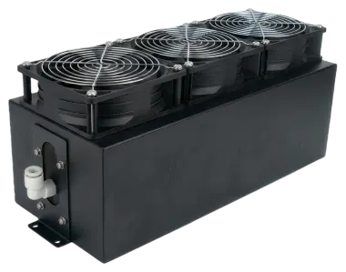 300W Dreilüfter-TEC-Kühlmodul - Lüftergekühltes thermoelektrisches Kühlmodul für kompakte TEC-Kühlsysteme mit höherer Heißseiten-Wärmeabfuhr.